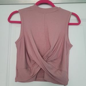 SHEIN MOTF Premium Rayon Crop Twist Top